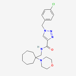 molecular formula C22H30ClN5O2 B4893242 1-(4-chlorobenzyl)-N-{[1-(4-morpholinyl)cycloheptyl]methyl}-1H-1,2,3-triazole-4-carboxamide 