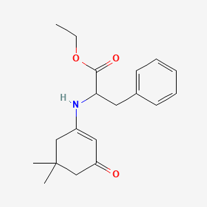 molecular formula C19H25NO3 B4893249 ethyl N-(5,5-dimethyl-3-oxo-1-cyclohexen-1-yl)phenylalaninate 