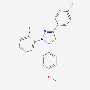 1-(2-fluorophenyl)-3-(4-fluorophenyl)-5-(4-methoxyphenyl)-4,5-dihydro-1H-pyrazole