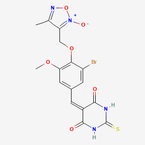 molecular formula C16H13BrN4O6S B4893272 5-{3-bromo-5-methoxy-4-[(4-methyl-2-oxido-1,2,5-oxadiazol-3-yl)methoxy]benzylidene}-2-thioxodihydro-4,6(1H,5H)-pyrimidinedione 