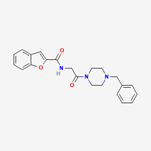 molecular formula C22H23N3O3 B4893324 N-[2-(4-benzyl-1-piperazinyl)-2-oxoethyl]-1-benzofuran-2-carboxamide 