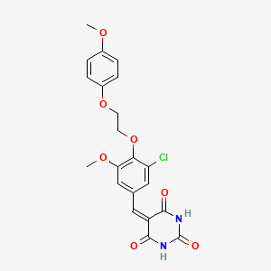 molecular formula C21H19ClN2O7 B4893339 5-{3-chloro-5-methoxy-4-[2-(4-methoxyphenoxy)ethoxy]benzylidene}-2,4,6(1H,3H,5H)-pyrimidinetrione 