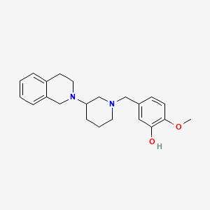 molecular formula C22H28N2O2 B4893409 5-{[3-(3,4-dihydro-2(1H)-isoquinolinyl)-1-piperidinyl]methyl}-2-methoxyphenol 