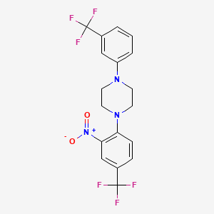 molecular formula C18H15F6N3O2 B4893421 1-[2-硝基-4-(三氟甲基)苯基]-4-[3-(三氟甲基)苯基]哌嗪 