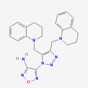 molecular formula C24H26N8O B4893428 4-[4,5-bis(3,4-dihydro-1(2H)-quinolinylmethyl)-1H-1,2,3-triazol-1-yl]-1,2,5-oxadiazol-3-amine 