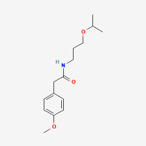 molecular formula C15H23NO3 B4893432 N-(3-isopropoxypropyl)-2-(4-methoxyphenyl)acetamide 
