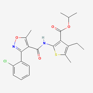molecular formula C22H23ClN2O4S B4893443 isopropyl 2-({[3-(2-chlorophenyl)-5-methyl-4-isoxazolyl]carbonyl}amino)-4-ethyl-5-methyl-3-thiophenecarboxylate 