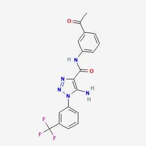 molecular formula C18H14F3N5O2 B4893474 N-(3-acetylphenyl)-5-amino-1-[3-(trifluoromethyl)phenyl]-1H-1,2,3-triazole-4-carboxamide 