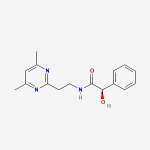 molecular formula C16H19N3O2 B4893487 (2R)-N-[2-(4,6-dimethyl-2-pyrimidinyl)ethyl]-2-hydroxy-2-phenylacetamide 