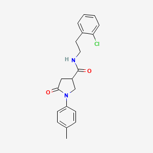 molecular formula C20H21ClN2O2 B4893494 N-[2-(2-chlorophenyl)ethyl]-1-(4-methylphenyl)-5-oxo-3-pyrrolidinecarboxamide 