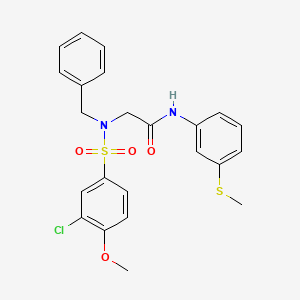 molecular formula C23H23ClN2O4S2 B4893499 N~2~-benzyl-N~2~-[(3-chloro-4-methoxyphenyl)sulfonyl]-N~1~-[3-(methylthio)phenyl]glycinamide 