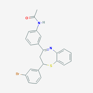 molecular formula C23H19BrN2OS B489351 N-{3-[2-(3-bromophenyl)-2,3-dihydro-1,5-benzothiazepin-4-yl]phenyl}acetamide CAS No. 514186-01-7