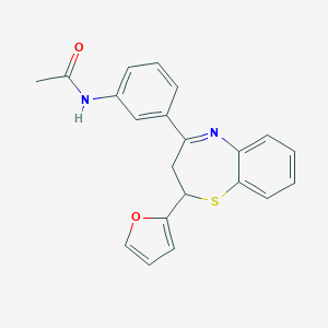 molecular formula C21H18N2O2S B489353 N-{3-[2-(furan-2-yl)-2,3-dihydro-1,5-benzothiazepin-4-yl]phenyl}acetamide CAS No. 514186-08-4