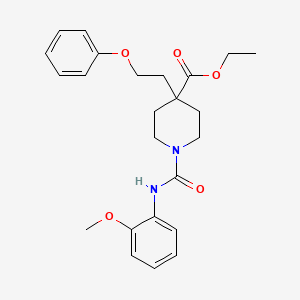 molecular formula C24H30N2O5 B4893536 ethyl 1-{[(2-methoxyphenyl)amino]carbonyl}-4-(2-phenoxyethyl)-4-piperidinecarboxylate 