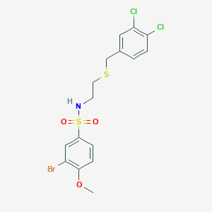 molecular formula C16H16BrCl2NO3S2 B4893540 3-bromo-N-{2-[(3,4-dichlorobenzyl)thio]ethyl}-4-methoxybenzenesulfonamide 