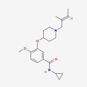 molecular formula C21H30N2O3 B4893548 N-cyclopropyl-4-methoxy-3-({1-[(2E)-2-methyl-2-buten-1-yl]-4-piperidinyl}oxy)benzamide 
