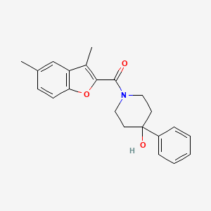 molecular formula C22H23NO3 B4893551 1-[(3,5-dimethyl-1-benzofuran-2-yl)carbonyl]-4-phenyl-4-piperidinol 