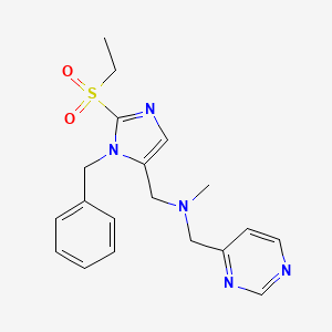 molecular formula C19H23N5O2S B4893610 1-[1-benzyl-2-(ethylsulfonyl)-1H-imidazol-5-yl]-N-methyl-N-(4-pyrimidinylmethyl)methanamine 