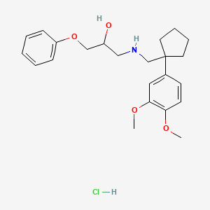 molecular formula C23H32ClNO4 B4893618 1-({[1-(3,4-dimethoxyphenyl)cyclopentyl]methyl}amino)-3-phenoxy-2-propanol hydrochloride 