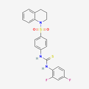 molecular formula C22H19F2N3O2S2 B4893623 N-(2,4-difluorophenyl)-N'-[4-(3,4-dihydro-1(2H)-quinolinylsulfonyl)phenyl]thiourea 