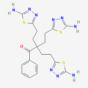 molecular formula C20H23N9OS3 B4893628 4-(5-amino-1,3,4-thiadiazol-2-yl)-2,2-bis[2-(5-amino-1,3,4-thiadiazol-2-yl)ethyl]-1-phenyl-1-butanone 