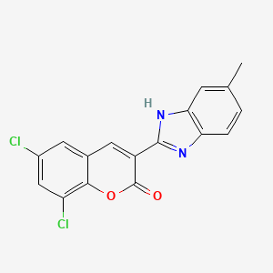 molecular formula C17H10Cl2N2O2 B4893636 6,8-dichloro-3-(6-methyl-1H-benzimidazol-2-yl)-2H-chromen-2-one 