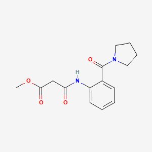 molecular formula C15H18N2O4 B4893640 methyl 3-oxo-3-{[2-(1-pyrrolidinylcarbonyl)phenyl]amino}propanoate 