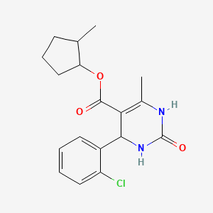 molecular formula C18H21ClN2O3 B4893656 2-methylcyclopentyl 4-(2-chlorophenyl)-6-methyl-2-oxo-1,2,3,4-tetrahydro-5-pyrimidinecarboxylate 