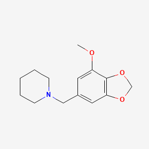 molecular formula C14H19NO3 B4893661 1-[(7-methoxy-1,3-benzodioxol-5-yl)methyl]piperidine 