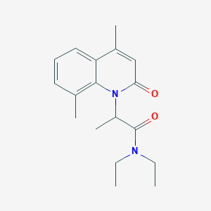 molecular formula C18H24N2O2 B4893670 2-(4,8-dimethyl-2-oxo-1(2H)-quinolinyl)-N,N-diethylpropanamide 