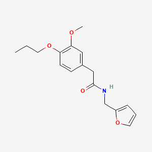 molecular formula C17H21NO4 B4893695 N-(2-furylmethyl)-2-(3-methoxy-4-propoxyphenyl)acetamide 