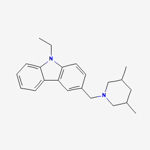 molecular formula C22H28N2 B4893702 3-[(3,5-dimethyl-1-piperidinyl)methyl]-9-ethyl-9H-carbazole 