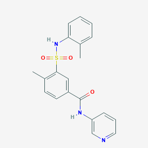 molecular formula C20H19N3O3S B4893713 4-methyl-3-{[(2-methylphenyl)amino]sulfonyl}-N-3-pyridinylbenzamide 