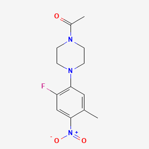 molecular formula C13H16FN3O3 B4893714 1-acetyl-4-(2-fluoro-5-methyl-4-nitrophenyl)piperazine 