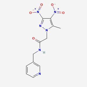 molecular formula C12H12N6O5 B4893732 2-(5-methyl-3,4-dinitro-1H-pyrazol-1-yl)-N-(3-pyridinylmethyl)acetamide 