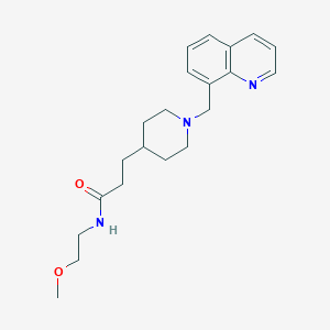 molecular formula C21H29N3O2 B4893734 N-(2-methoxyethyl)-3-[1-(8-quinolinylmethyl)-4-piperidinyl]propanamide 