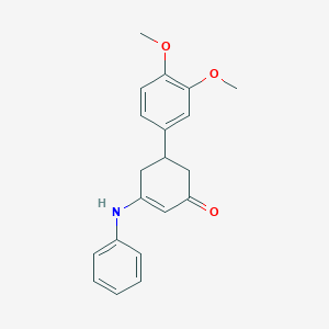 molecular formula C20H21NO3 B4893745 3-anilino-5-(3,4-dimethoxyphenyl)-2-cyclohexen-1-one 