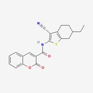 molecular formula C21H18N2O3S B4893751 N-(3-cyano-6-ethyl-4,5,6,7-tetrahydro-1-benzothien-2-yl)-2-oxo-2H-chromene-3-carboxamide 