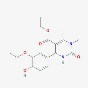 molecular formula C17H22N2O5 B4893801 ethyl 4-(3-ethoxy-4-hydroxyphenyl)-1,6-dimethyl-2-oxo-1,2,3,4-tetrahydro-5-pyrimidinecarboxylate 