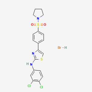molecular formula C19H18BrCl2N3O2S2 B4893805 N-(3,4-dichlorophenyl)-4-[4-(1-pyrrolidinylsulfonyl)phenyl]-1,3-thiazol-2-amine hydrobromide 