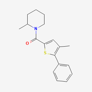 molecular formula C18H21NOS B4893827 2-methyl-1-[(4-methyl-5-phenyl-2-thienyl)carbonyl]piperidine 