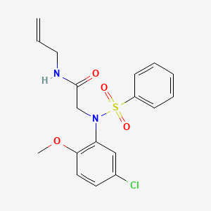 molecular formula C18H19ClN2O4S B4893832 N~1~-allyl-N~2~-(5-chloro-2-methoxyphenyl)-N~2~-(phenylsulfonyl)glycinamide 