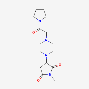 molecular formula C15H24N4O3 B4893836 1-methyl-3-{4-[2-oxo-2-(1-pyrrolidinyl)ethyl]-1-piperazinyl}-2,5-pyrrolidinedione 