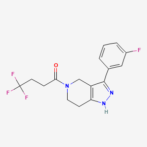 3-(3-fluorophenyl)-5-(4,4,4-trifluorobutanoyl)-4,5,6,7-tetrahydro-1H-pyrazolo[4,3-c]pyridine