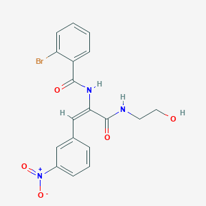 molecular formula C18H16BrN3O5 B4893880 2-bromo-N-[1-{[(2-hydroxyethyl)amino]carbonyl}-2-(3-nitrophenyl)vinyl]benzamide 