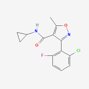 molecular formula C14H12ClFN2O2 B4893889 3-(2-chloro-6-fluorophenyl)-N-cyclopropyl-5-methyl-4-isoxazolecarboxamide 