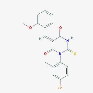 molecular formula C19H15BrN2O3S B4893896 1-(4-bromo-2-methylphenyl)-5-(2-methoxybenzylidene)-2-thioxodihydro-4,6(1H,5H)-pyrimidinedione 