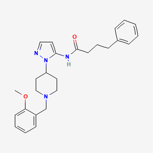 molecular formula C26H32N4O2 B4893909 N-{1-[1-(2-methoxybenzyl)-4-piperidinyl]-1H-pyrazol-5-yl}-4-phenylbutanamide 