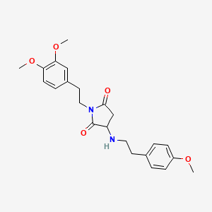molecular formula C23H28N2O5 B4893918 1-[2-(3,4-dimethoxyphenyl)ethyl]-3-{[2-(4-methoxyphenyl)ethyl]amino}-2,5-pyrrolidinedione 