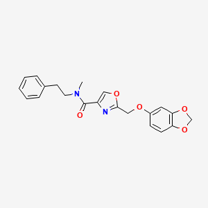 molecular formula C21H20N2O5 B4893920 2-[(1,3-benzodioxol-5-yloxy)methyl]-N-methyl-N-(2-phenylethyl)-1,3-oxazole-4-carboxamide 